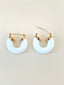 White Coloured Loop Earring - Stainless Steel