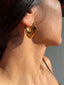 Brown Coloured V-Shaped Earring - Stainless Steel