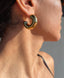 Metallic Look Loop Earring - Stainless Steel -18k Gold Plated