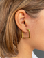 Square Shaped Earrings - Stainless Steel -18k Gold Plated