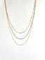 Layered Necklace with Golden Details - Stainless Steel - 18k Gold Plated