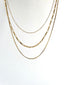 Layered Chain Necklace - Stainless Steel -18k Gold Plated