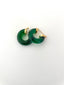 Green Coloured Loop Earring - Stainless Steel