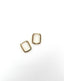 Gold Rectangular Shaped Earring - 925 Sterling Silver - 18k Gold Plated